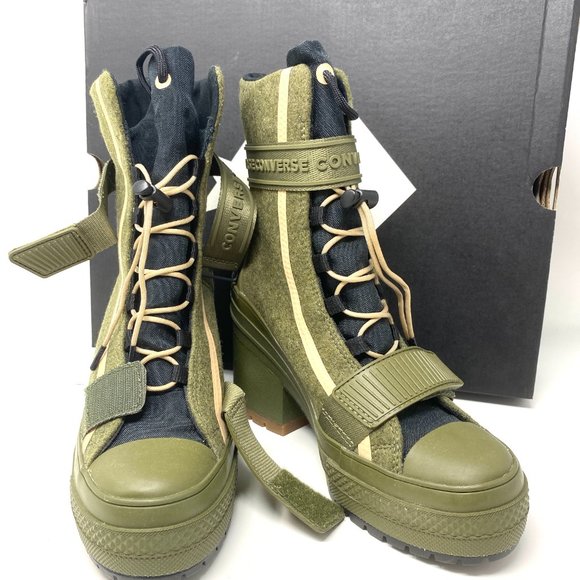 Converse CTAS GR 82 XX-HIgh Top Olive Heels Womens - Picture 6 of 10